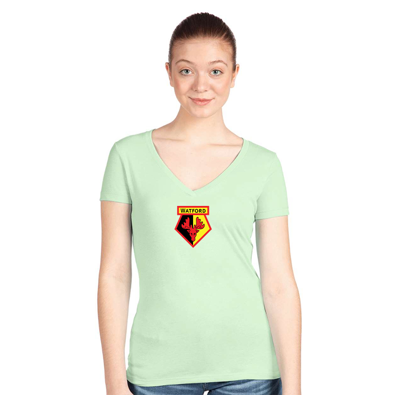 Women's  Watford Soccer  Next Level V-Neck T-Shirt